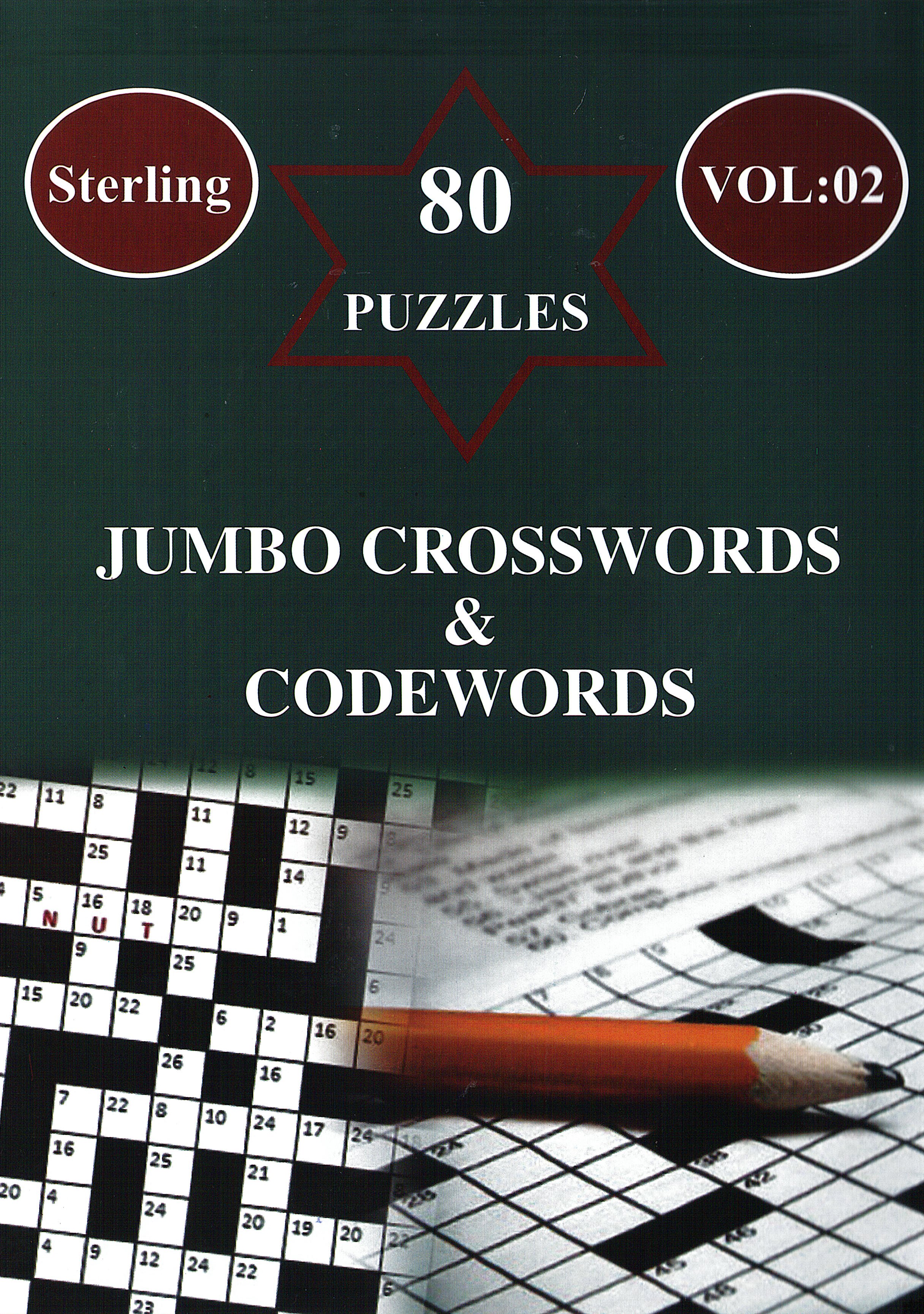 Sterling 80 Puzzles Jumbo Crosswords & Codewords ( Vol: 02 )