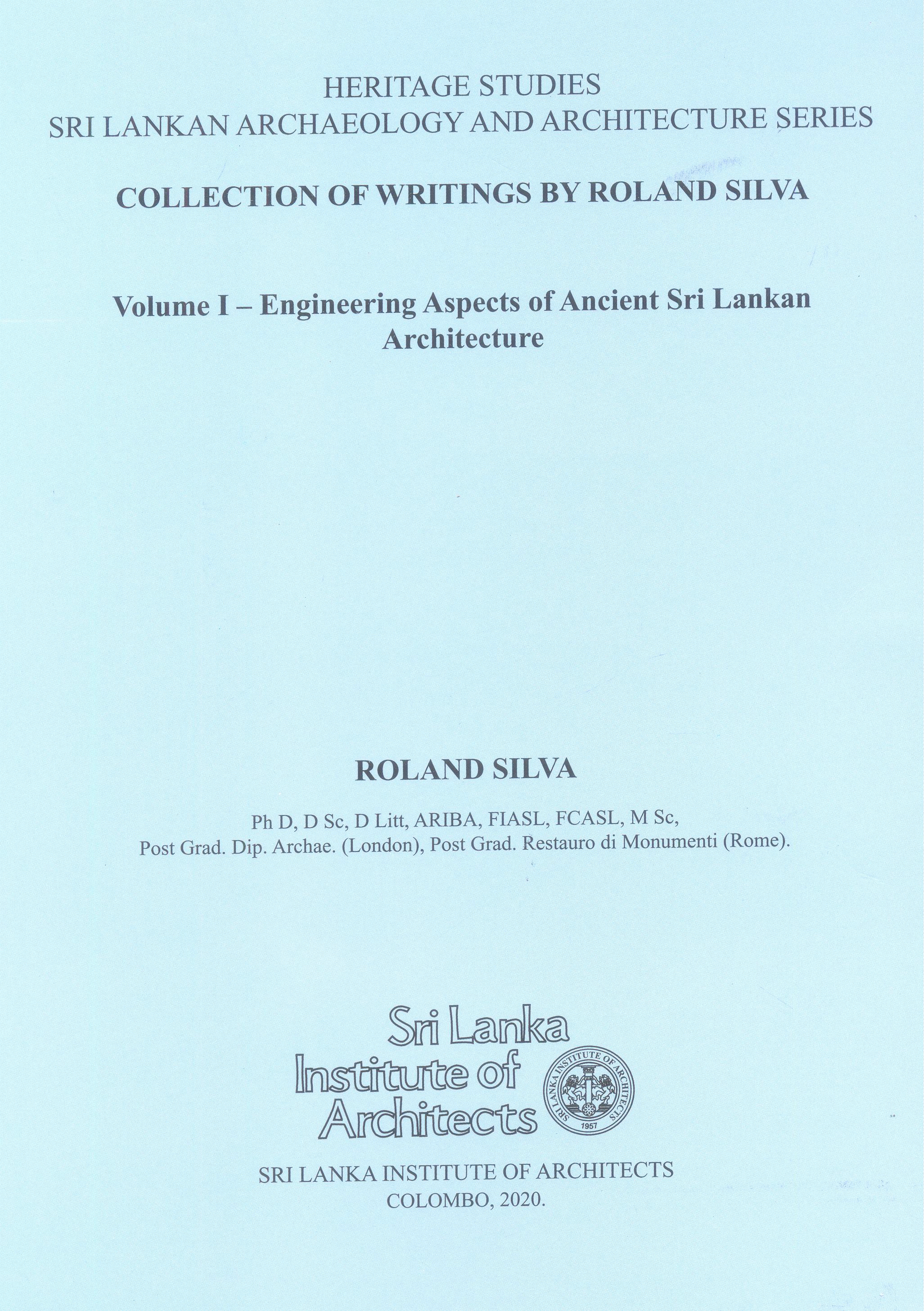 Heritage Studies Sri Lanka Archaeology And Architecture Series